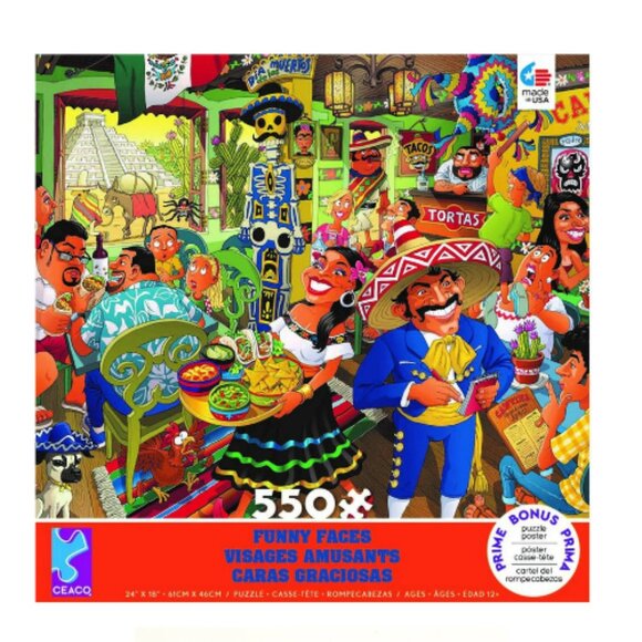 Ceaco - Funny Faces - Mexican Restraunt - 550 piece Jigsaw Puzzle - Picture 1 of 2